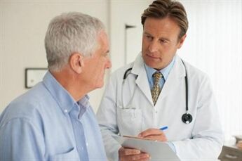 A patient with prostatitis in consultation with a urologist